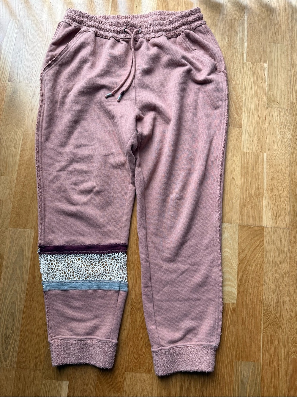 FP Movement by Free People Kids Lace-Trim Joggers in Dusty Rose
